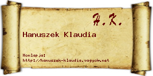 Hanuszek Klaudia névjegykártya