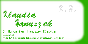 klaudia hanuszek business card